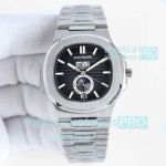 TW Swiss Copy Patek Philippe Nautilus V2 Annual Calendar Black Dial Mens Watch 